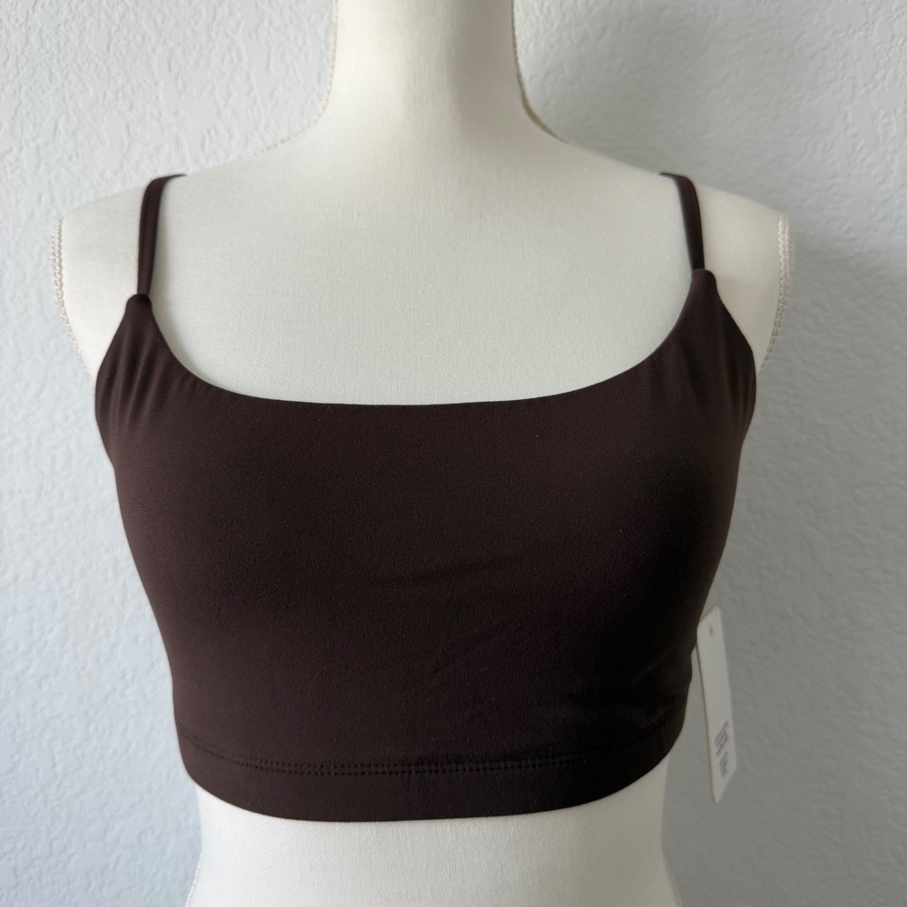 Year of Ours Studio Racer Bralette Oak Dark Brown Large Activewear Yoga Athletic - Picture 4 of 8